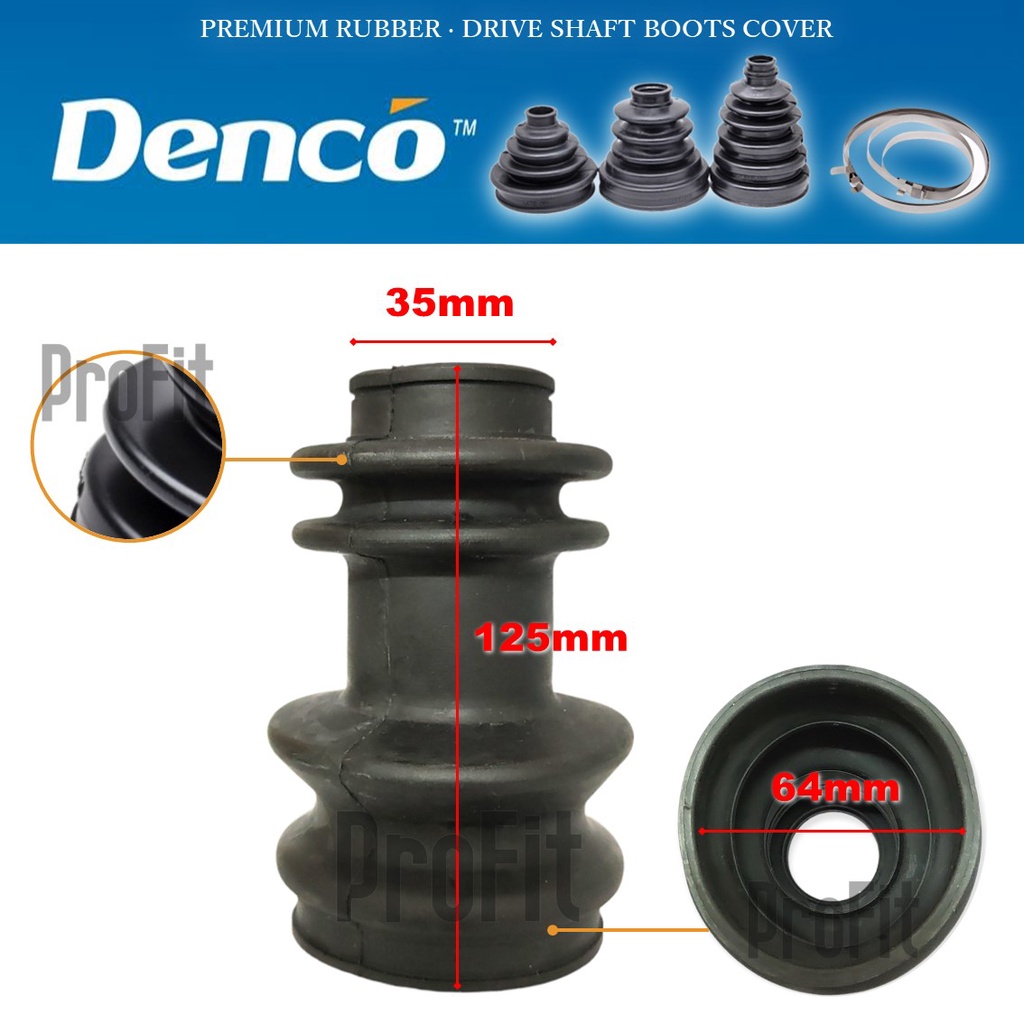 รับประกัน 1M Nissan 130Y GL 35mm - 64mm Denco Drive Shaft Boot ขวา 39741-01A25