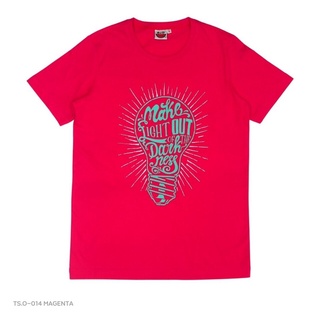 เสื้อยืดสีขาวแตงโม (SUIKA) - เสื้อแตงโม "POSITIVI-TEES" คอกลมพิมพ์ลาย MAKE LIGHT OUT OF DARKNESS ( TS.O-014 )