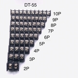 DT-55 Terminal block แบบแถวขาตรงขันสกรู 300V-30A ระยะขา 9mm มี 2~10P มีของพร้อมส่งในไทย