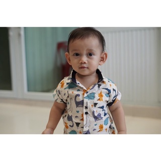 เสื้อเชิ๊ตแขนสั้นเด็กไดโนเสาร์
