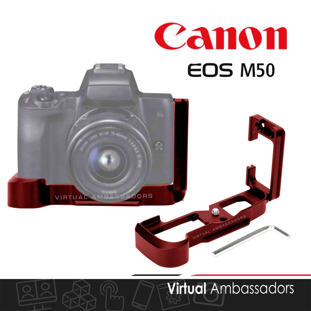 เพลทมือจับ Lplate Canon EOS M50 สีแดง