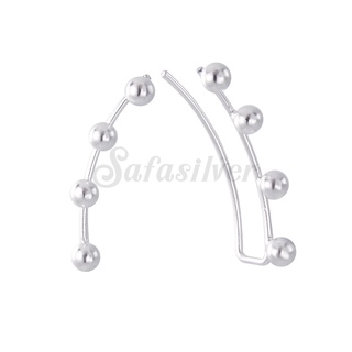 SILVER THAI        Silver Ball Design Ear Climber ต่างหูหนีบเม็ดบอลเงินแท้925