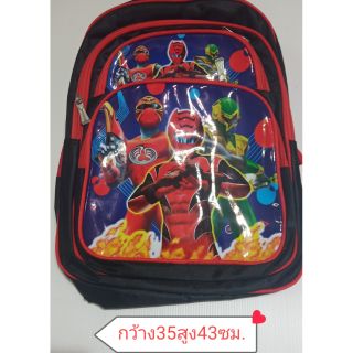 กระเป๋าเป้ลายการ์ตูน พื้นหลังสีดำ สายสีส้มกว้าว35สูง43ซม.