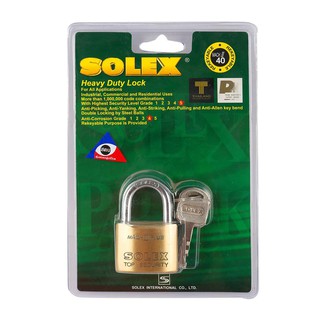 กุญแจลูกปืน SOLEX MACH2 PLUS 40 มม.SOLEX 40MM MACH 2 PLUS POLISHED BRASS PADLOCK