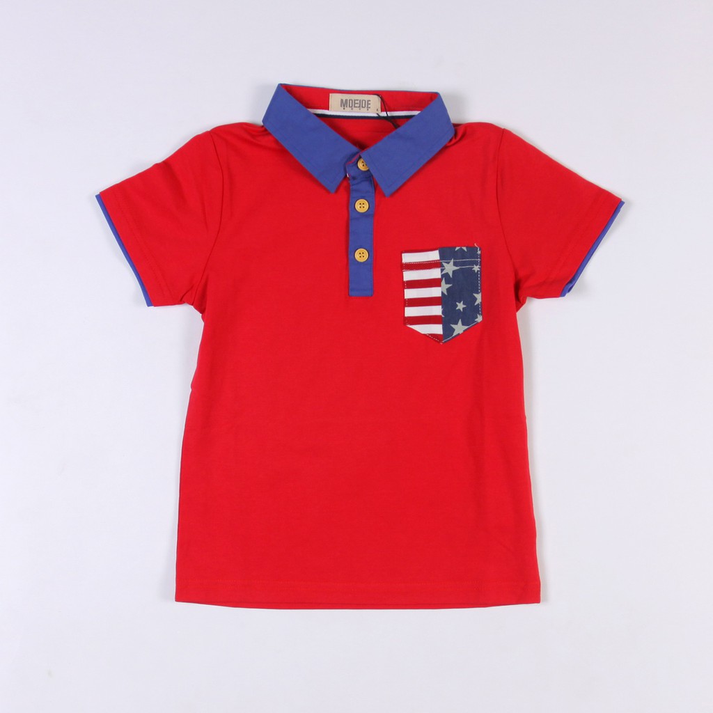 MOEJOE Heisen Collar T-Shirt - สีแดง