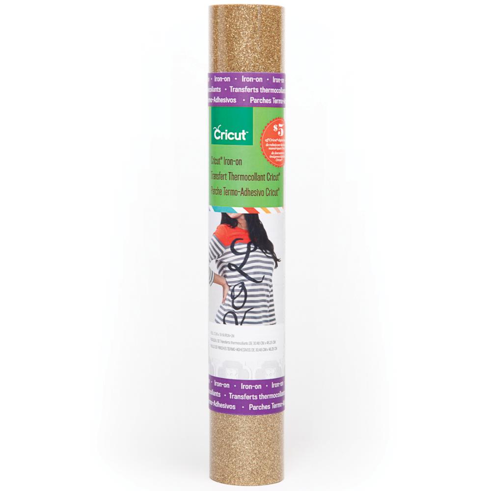 Cricut Iron-On Glitter Vinyl 12"x19" ม้วน ( Princess Sampler/Silver Glitter/Gold Glitter/Black Glitt