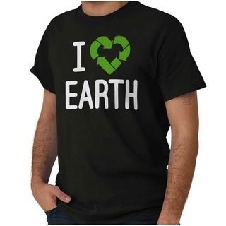 Gildan เสื้อยืด ผ้าฝ้าย พิมพ์ลาย Earth love save the planet go recycle คุณภาพสูงS-5XL