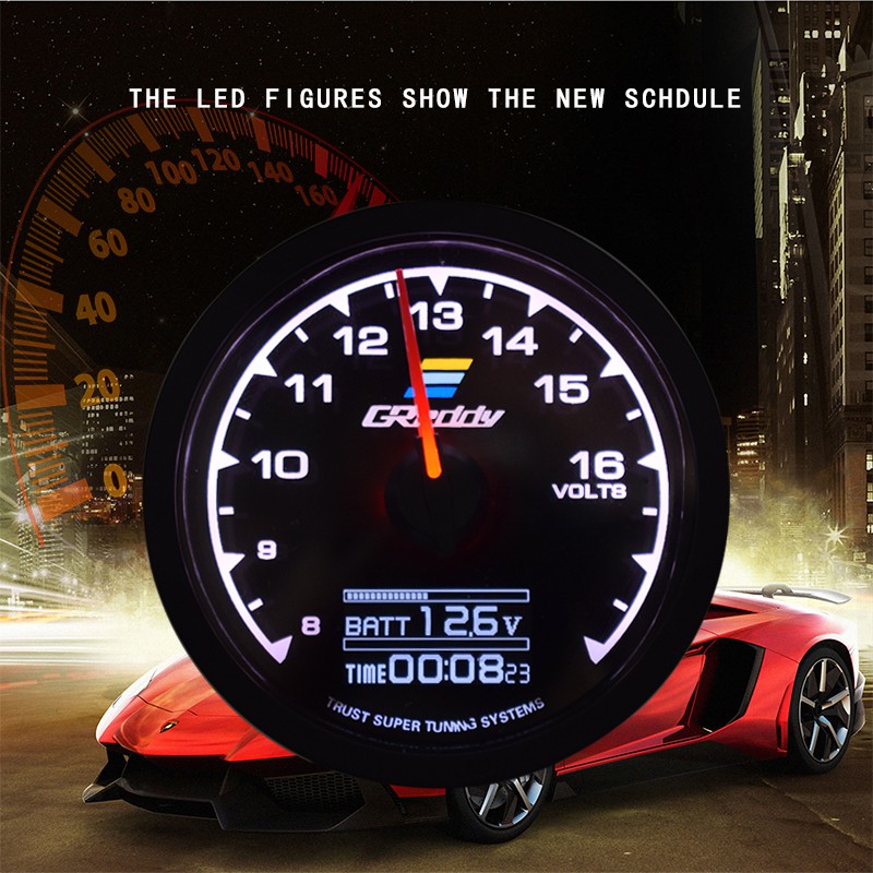 Greddy Racing Gauge 7 Color 1 Multi D/A LCD Digital Display Meter Oil Pressure/Oil Temp/Water Temp/T