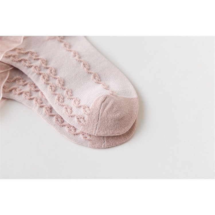 ถุงเท้า ผ้าฝ้าย ระบายอากาศ ประดับโบว์ พิมพ์ลายลูกไม้ สไตล์เจ้าหญิง เหมาะกับฤดูใบไม้ร่วง และฤดูร้อน สําหรับเด็กผู้หญิง - รูปที่ 5