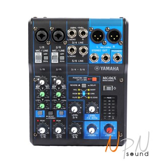 มิกเซอร์ MG06X Mixer 6 Input เครื่องผสมสัญญาณเสียง อนาล็อก 6 ชาแนล มีเอฟเฟคแท้ 6 เสียง