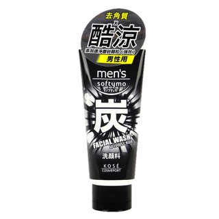 KOSE Mens Softymo Facial Wash Charcoal Wild Scrub Foam 130g. โฟมล้างหน้าเพื่อผิวหน้าผู้ชาย