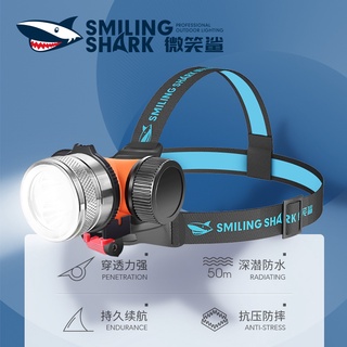 Smilingshark Q21 ไฟหน้าดำน้ำ ไฟฉายดำน้ำ IPX8 โคมไฟหัวดำน้ำกันน้ำ Diving Headlight IPX8 Waterproof Diving Head lamp USB Rechargeable White Yellow Flashlight 40m Depth