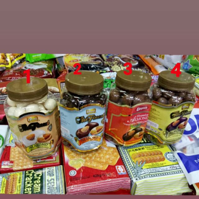 ช็อคโกเเลตเคลือบอัลมอนด์ Bino มี 4รส ให้เลือก ขนาด 450กรัม