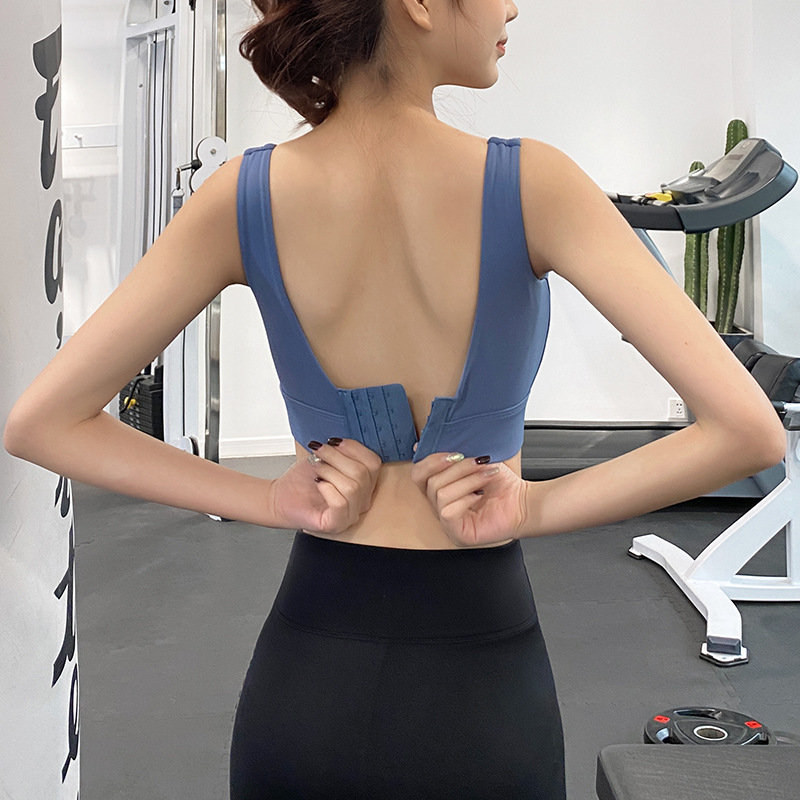 Yoga Clothes Women Sexy Back Fitness Exercise Yoga Vest Shockproof Gathered Running Bra