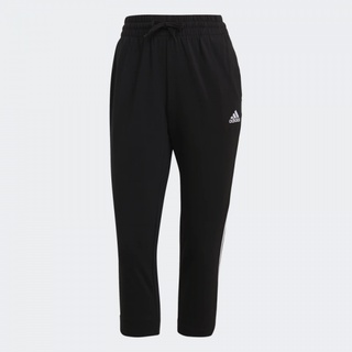 Adidas กางเกงกีฬาขาสามส่วนผู้หญิง Essentials Single Jersey 3/4 Pants | Black/White ( GM5539 )