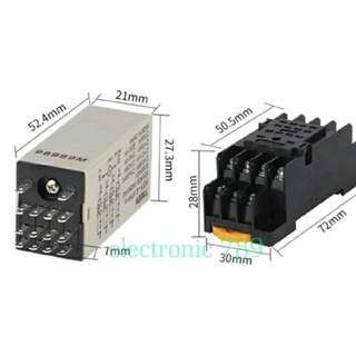 omron  H3Y-4 timer ลูกบิดหมุน1S/5s/10S/30S/60S/3M/5M/10M/30M Timer รีเลย์ AC 110V 220V 380V 14 Pin ฐาน PYF14A