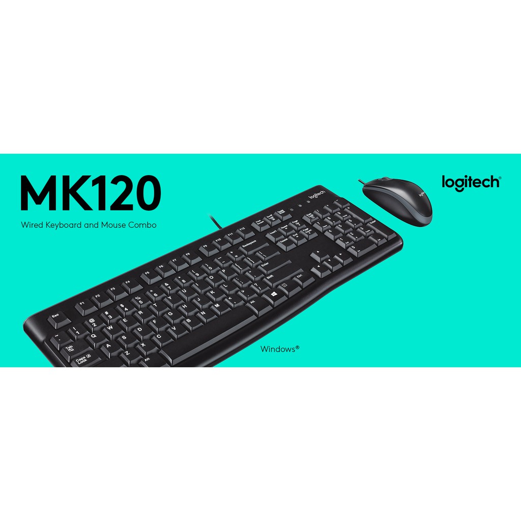 คีย์บอร์ด+เมาส์ Logitech USB MK 120