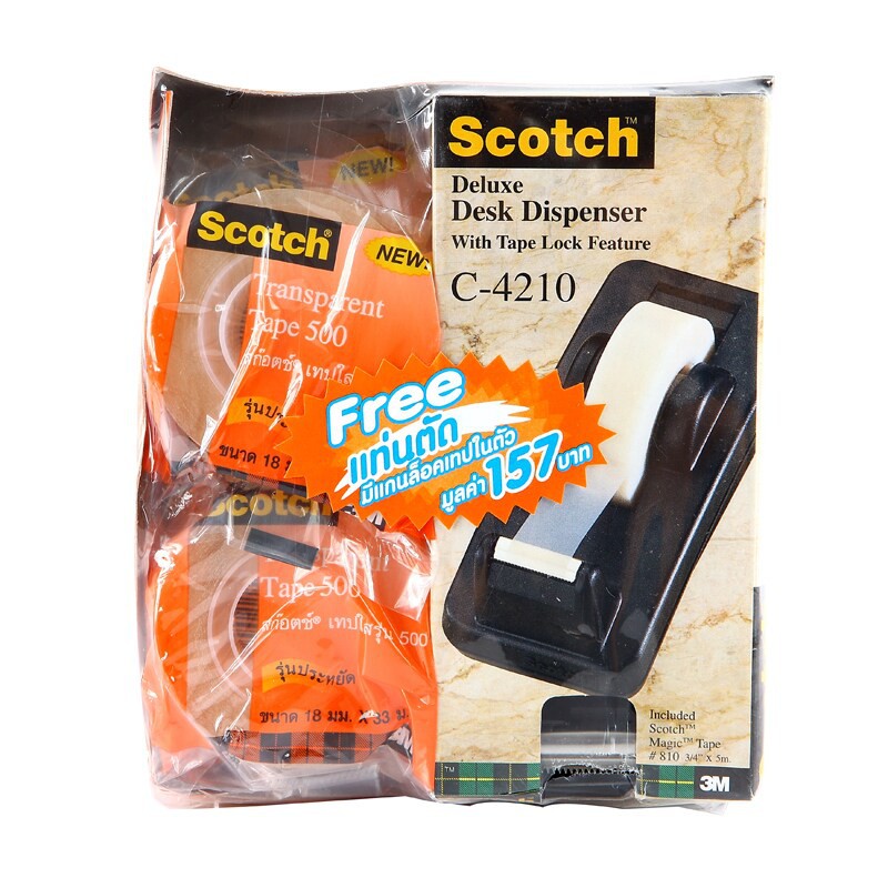 เทปใส แกน 3/4 นิ้วx36 หลา (แพ็ค6ม้วน) สก๊อตช์ 13M500 Clear Tape, 3/4 '' x 36 Yards (6 / Pack) Scotch