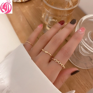 [xijing3] COD  Simple Three-piece Ring Set Fashion Chain Knuckle Ring Jewelry 3pcs/ Set