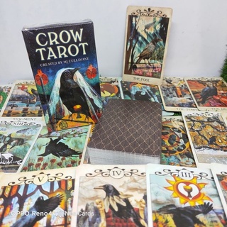 ไพ่ทาโรต์ Crow Tarot by MJ CULLINANE ภาพวาดลายเส้นแนวแฟนตาซี สีสันสดใส