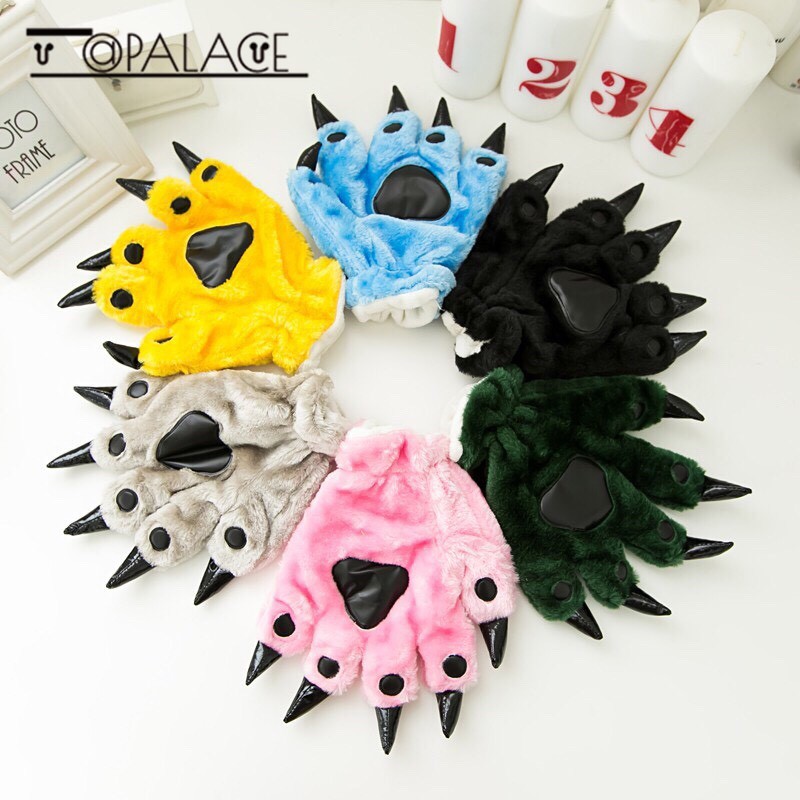 🔥พร้อมส่ง🔥 ถุงมือ อุ้งมือ ชุดมาสคอต อุ้งมือชุดมาสคอต อุ้งมือแมว สีดำ สีแดง สีเขียว สีเทา สีน้ำเงิน สีชมพู สีเหลือง