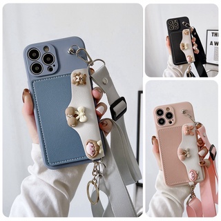 เคสโทรศัพท์มือถือ ลายดอกไม้น่ารัก พร้อมสายสะพายไหล่ ป้องกันกล้อง สําหรับ Xiaomi Redmi 10 4G 5G Redmi Note 11S 11 Pro 10 4G 10S 10 Pro 4G Redmi Note 9 9S 9 Pro 8 8 Pro