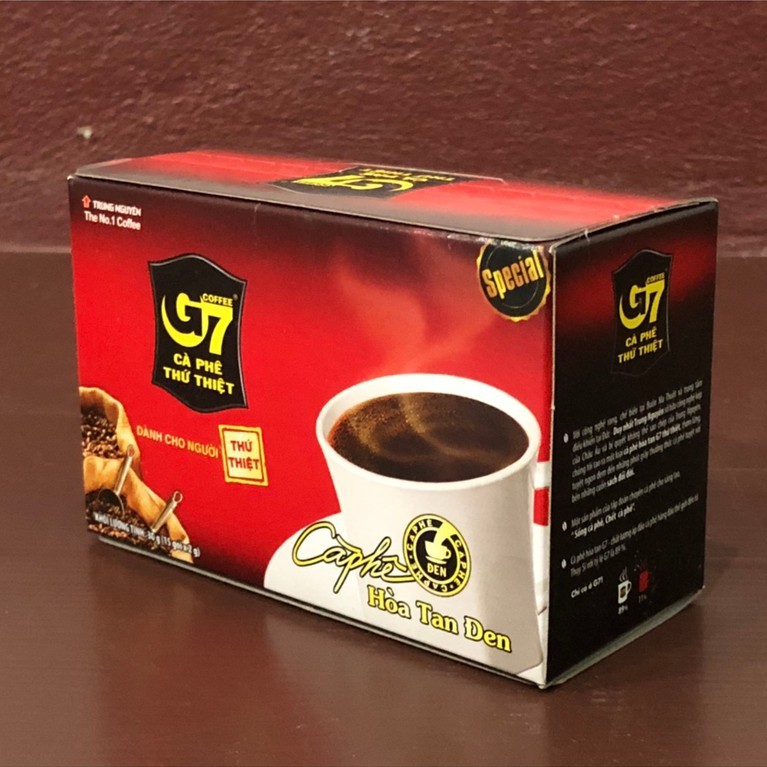 กาแฟG7 กาแฟจิ๋ว กาแฟดำ (ไม่ผสม)(รสเข้มข้น) นำเข้าจากเวียดนาม ขนาด 30 กรัม (15 ซอง*2กรัม)