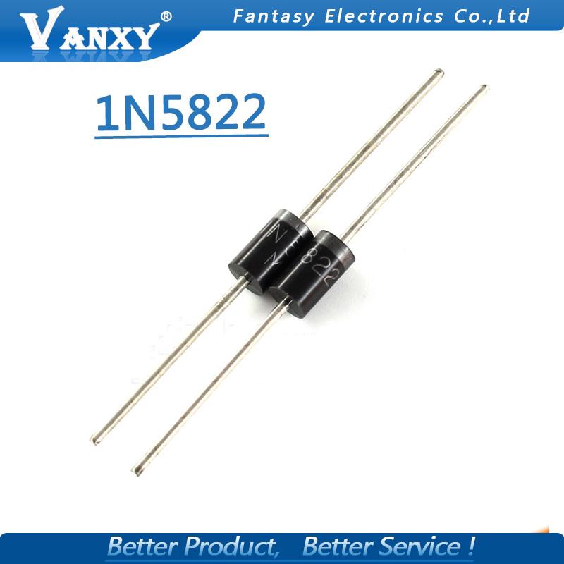 1 n 5822 in 58221 schottky ไดโอดอิเล็กทรอนิกส์ 3a 40 v dip 50 ชิ้น