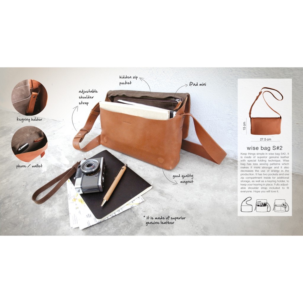 labrador WISE bag S#2 กระเป๋าสะพายไหล่หนังแท้ (LAA098)