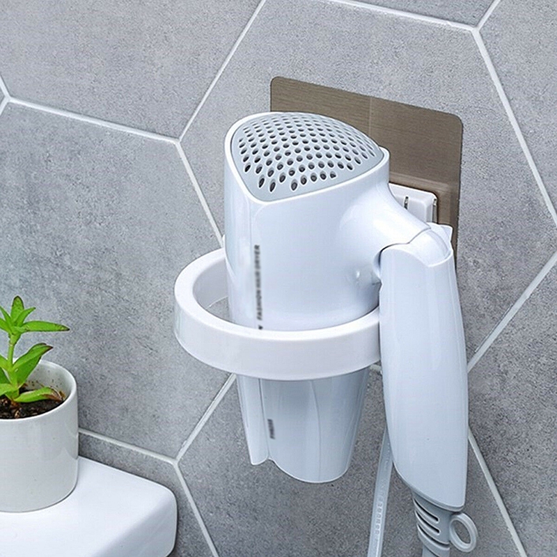 (แฟน) ผู้ถือเครื่องเป่าผมติดผนัง Wall Dryer Cradle White Bla GreyHairdryer Blow Dryer Organizer สําหรับห้องน้ําชั้นวางห้องน้ํา (TH)