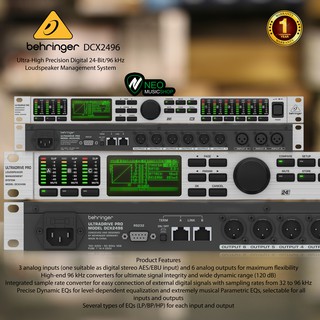 Behringer DCX2496 Loudspeaker Management System - DLMS - 3 Inputs Original Bergaransi