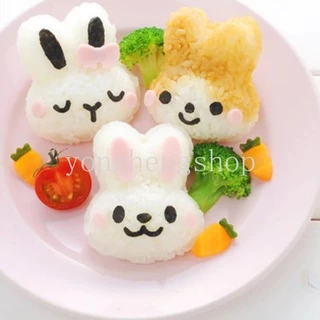 ชุดแม่พิมพ์ทําซูชิ ข้าวปั้น รูปการ์ตูนหมี กระต่ายน่ารัก DIY สําหรับเด็ก 3 ชิ้น ต่อชุด