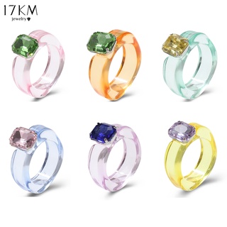 เครื่องประดับแฟชั่นผู้หญิงแหวนนิ้วมือเพชรสีสันสไตล์เกาหลี 17 กม.