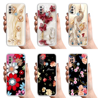 เคสโทรศัพท์ TPU ซิลิโคนนิ่ม ลายดอกไม้ นกยูง ผิวเคลือบด้าน สำหรับ OPPO A53 2020/A33 2020/A32