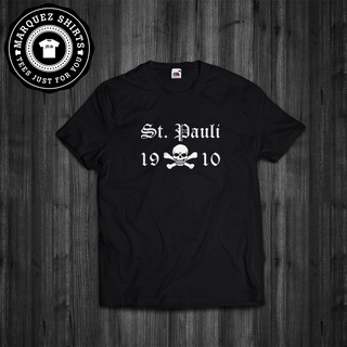 T-shirt  เสื้อยืดคอกลม ผ้าฝ้าย ทรงหลวม พิมพ์ลายหัวกะโหลก st. pauli 1910 ultras 1910S-5XL