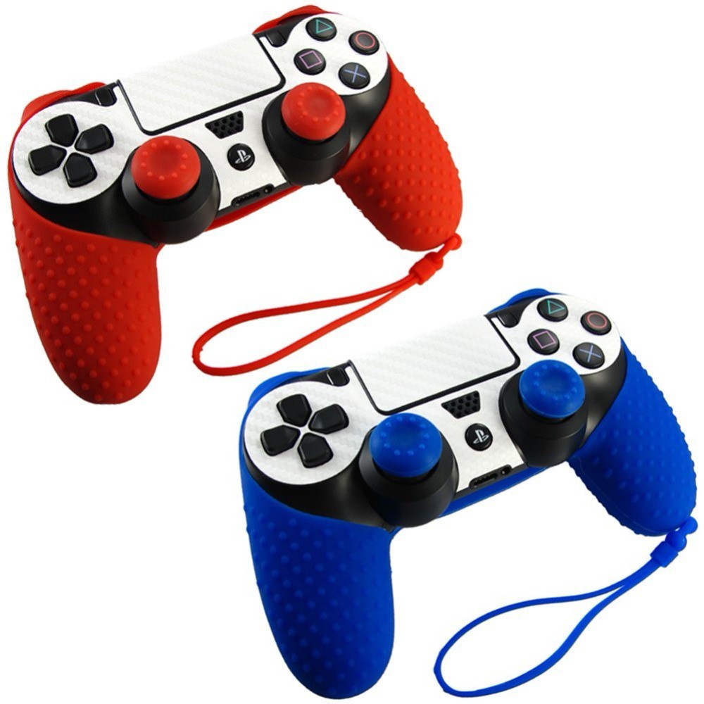 ซิลิโคน จอย PS4 Silicone Gamepad Cover Case + 2 Joystick Cap For PS4 Controller Game Accessories Fas
