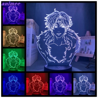 Hunter X Hunter CHROLLO LUCILFER โคมไฟกลางคืน 3D เปลี่ยนสีได้ พร้อมรีโมตสัมผัส สําหรับตกแต่งห้องนอนเด็ก