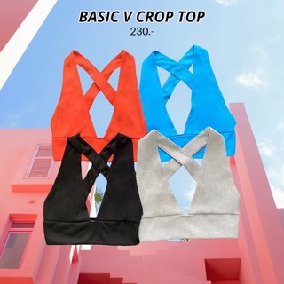 HH332💘BASIC V CROP TOP