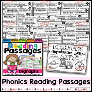 Digraph Reading Passages - Fluency and Skill Based Comprehension Notebookการเรียนภาษาอังกฤษสำหรับเด็ก