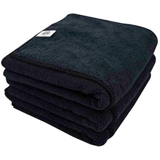 Workhorse Professional Grade Microfiber Towel 24” x 16" (สีดำ) (1 แพคมี 3 ผืน)