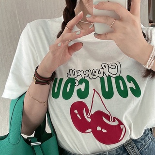 เสื้อยืดมินิมอล ล่าสุด 🍒 พร้อมส่งไม่ใช่ยืดเด้ง🔥เสื้อยืดลาย cherryสายเกาหลี มีครบไซส์ S-2XL