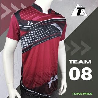 Team08 เสื้อกีฬาแขนสั้น ผ้าไมโคร พร้อมส่ง ส่งไวมากจ้า