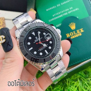 นาฬิกา Rolex ระบบออโต้ ส่งฟรี มีช่องบอกวันที่ สายคลิ๊กล็อค ⏰ ROLEX ⏰ - นาฬิกาสายเลส