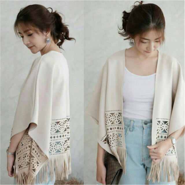 เสื้อคลุมหนังกลับฉลุ /Bohemian Style