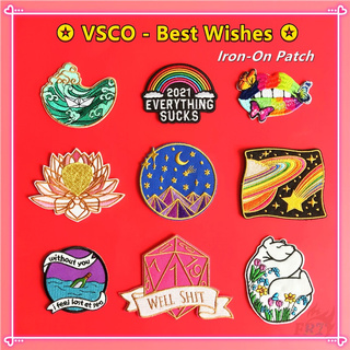 Vsco - แผ่นแพทช์เหล็ก ลายสีรุ้ง สําหรับรีดติดตกแต่งขวดน้ํา Diy 1 ชิ้น