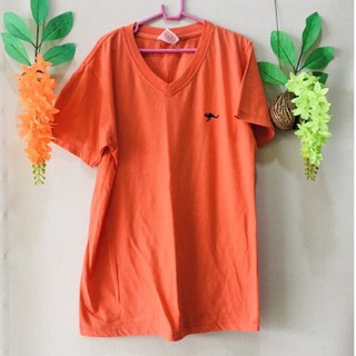 เสื้อยืดไซส์S สีส้ม,สีฟ้าสวย อกเอวฟรี-32,ยาว24 มือสอง สวยใหม่มาก