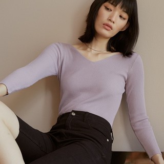 V Neck Long Sleeve Knit Top - PARV STUDIO