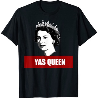 เสื้อยืดผ้าฝ้าย Queen Elizabeth II แขนสั้นระบายอากาศได้