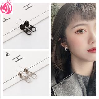 Korea Personality Minimalist Zipper Head Puller Shape Earrings unisex Earstuds Jewelry