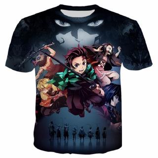 เสื้อยืดลําลอง พิมพ์ลาย Demon Slayer Kimetsu No Yaiba สไตล์ฮาราจูกุ